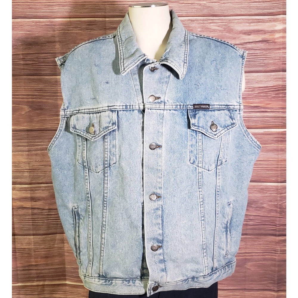 Harley Davidson Vest XL Men's Denim Vest